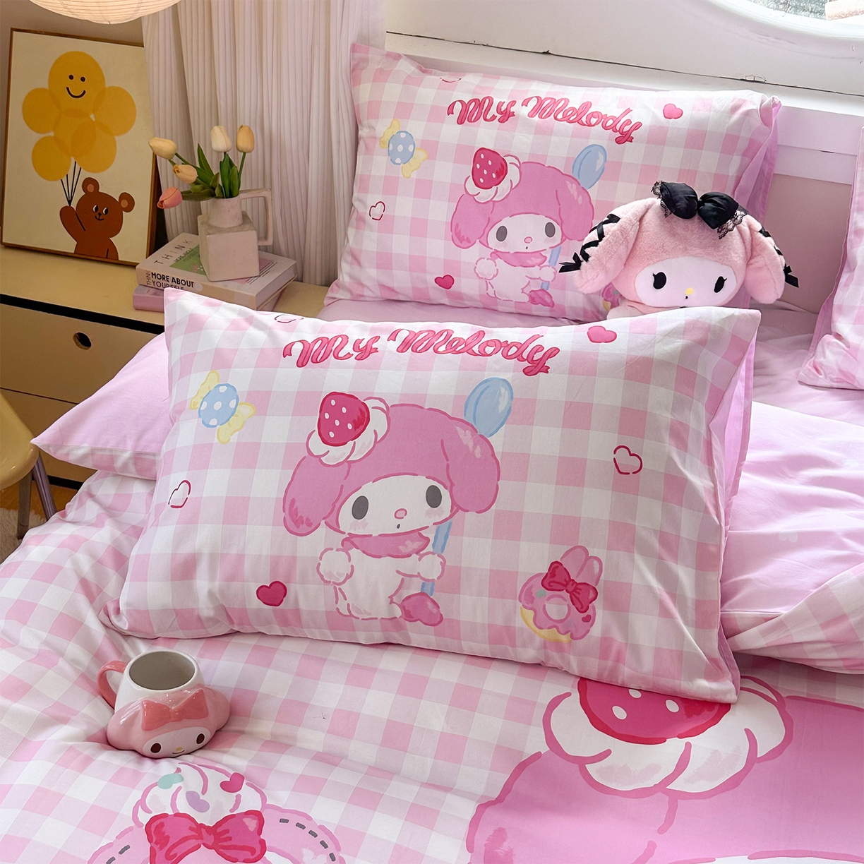 91家纺网 家纺一手货源 找家纺 玉元坊 2025新款正版授权三丽鸥系列全棉纯棉三四件套 基础款 星黛美乐蒂-基础款