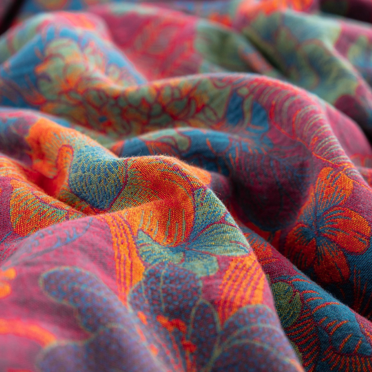 91家纺网 家纺一手货源 找家纺 （总）仰望棉麻双层纱供应链 2026新款全棉色织提花双层纱纽扣款四件套--花语