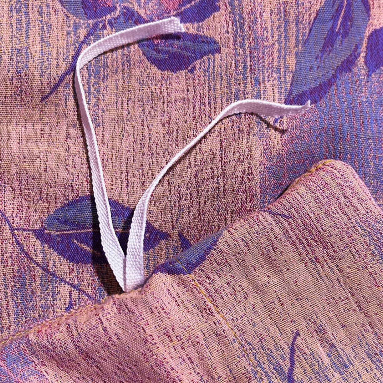 91家纺网 家纺一手货源 找家纺 （总）仰望棉麻双层纱供应链 2026新款全棉色织提花双层纱纽扣款四件套--花海