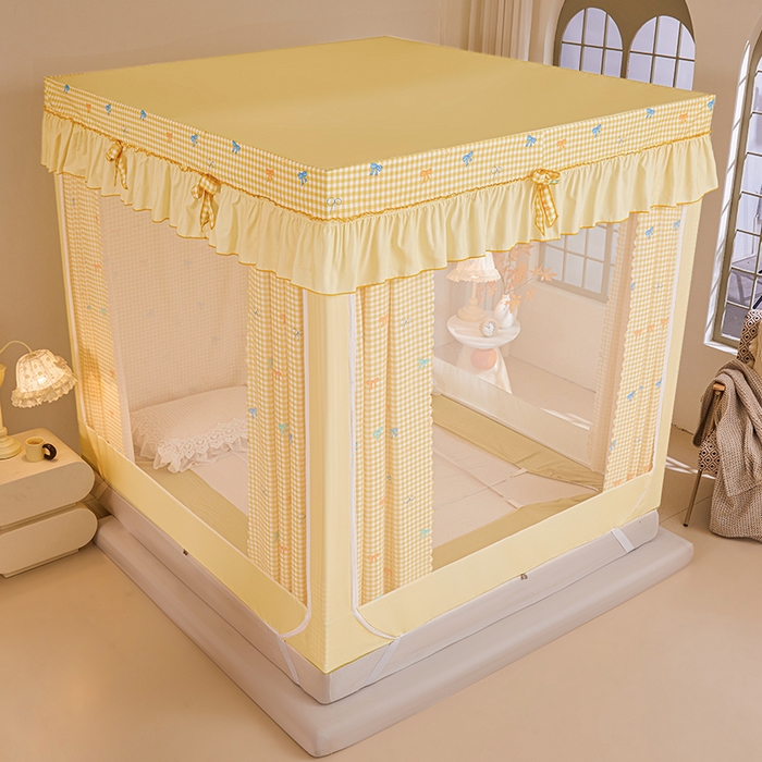 91家纺网 家纺一手货源 找家纺 锦逸家居 2026新款遮光坐床蚊帐 甜心小屋（不带遮光帘款）