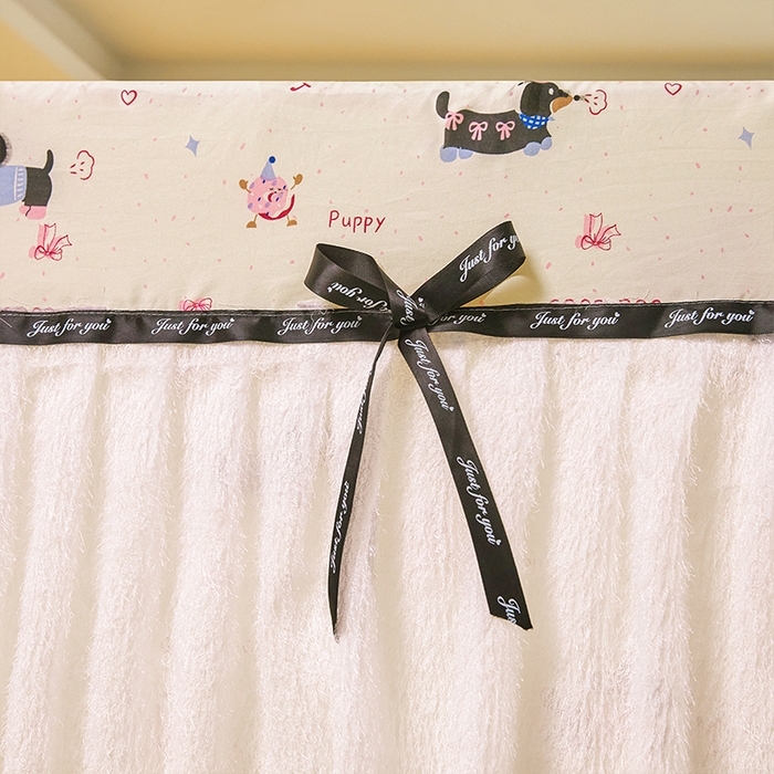 91家纺网 家纺一手货源 找家纺 锦逸家居 2026新款遮光坐床蚊帐 腊肠狗-米黄（带遮光帘款）