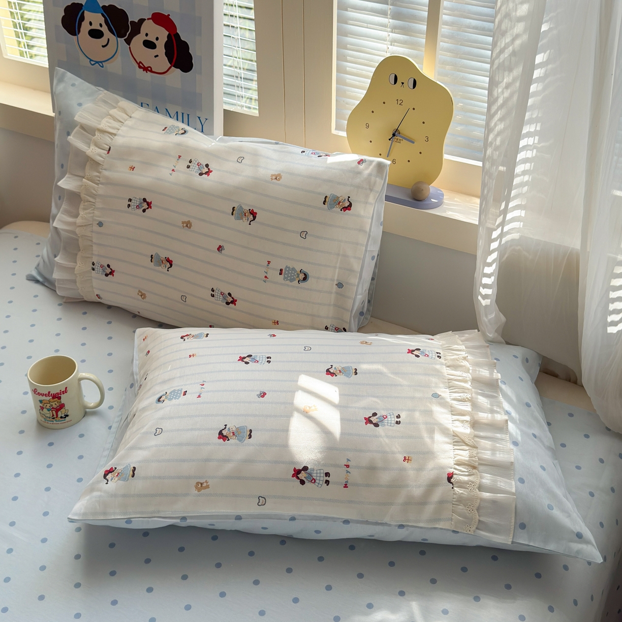 91家纺网 家纺一手货源 找家纺 乐童家纺 2026新款全棉纯棉拼接花边小清新工艺款四件套 少女日记