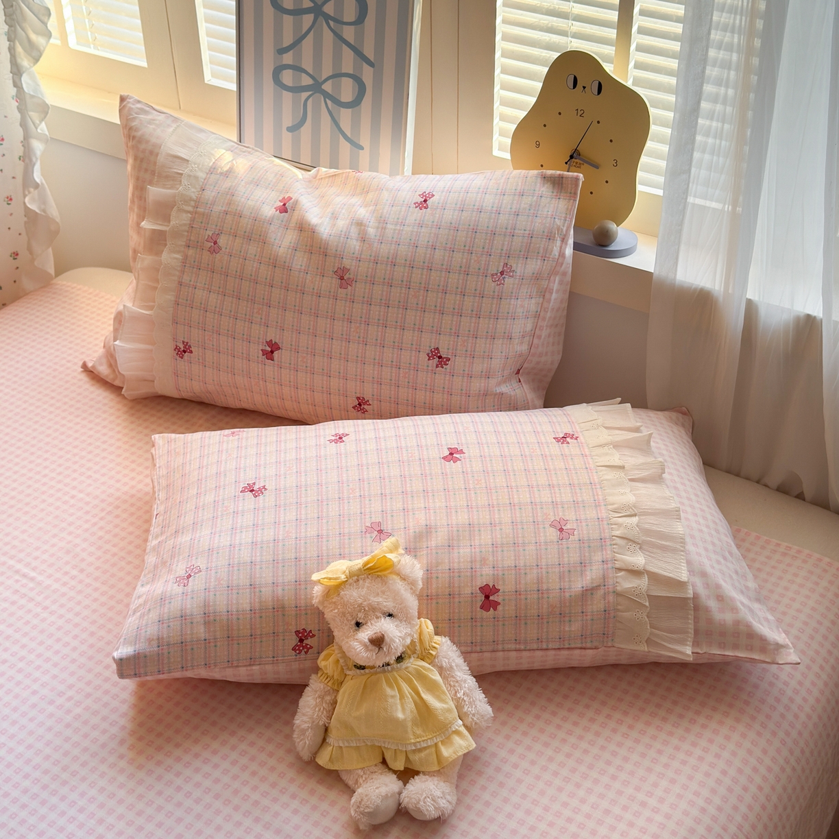 91家纺网 家纺一手货源 找家纺 乐童家纺 2026新款全棉纯棉拼接花边小清新工艺款四件套 梦境手账