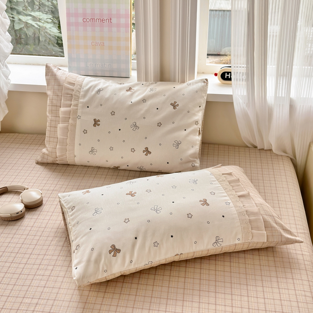 91家纺网 家纺一手货源 找家纺 乐童家纺 2026新款全棉纯棉拼接花边小清新工艺款四件套 凯莉梦境