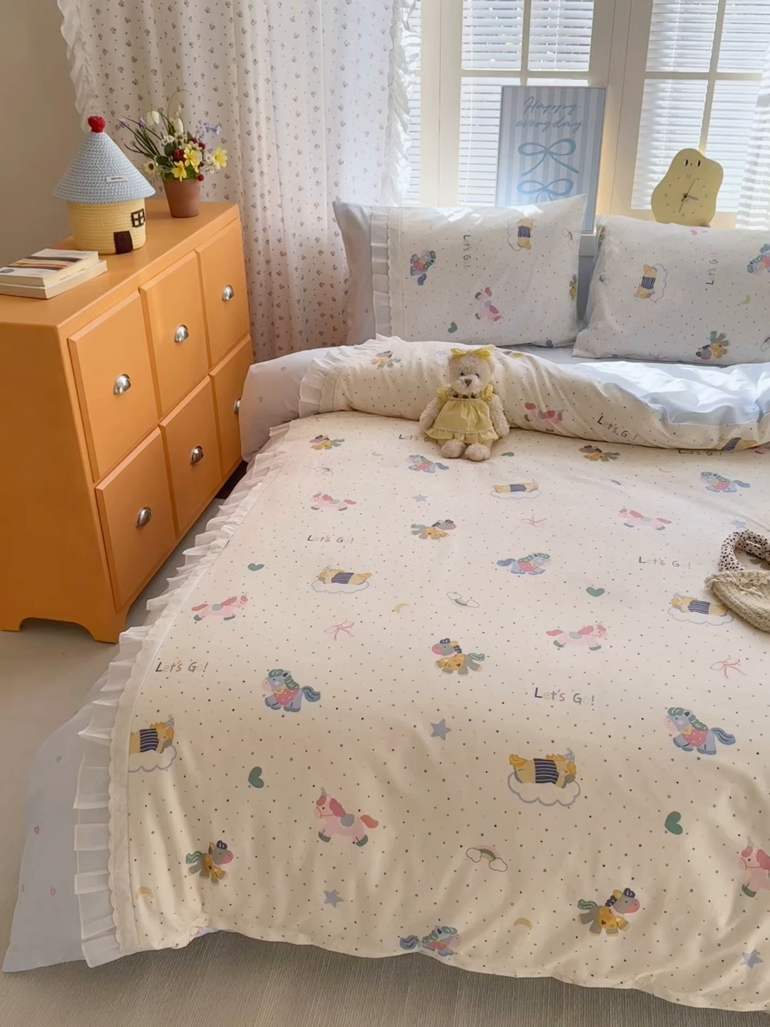 91家纺网 家纺一手货源 找家纺 （总）乐童家纺 2026新款全棉纯棉拼接花边小清新工艺款四件套