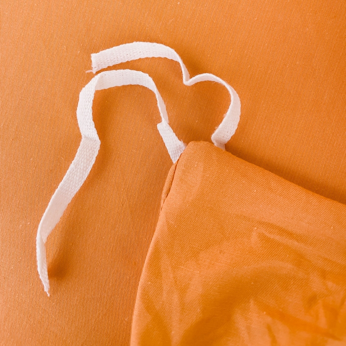 91家纺网 家纺一手货源 找家纺 锦彩家居 2026新款40支正宗13372双拼纯色全棉四件套酒店宾馆民宿学生三件套（可定制）标准号的床单是圆角吊边；小号和加大的床单都是直角 南瓜橘