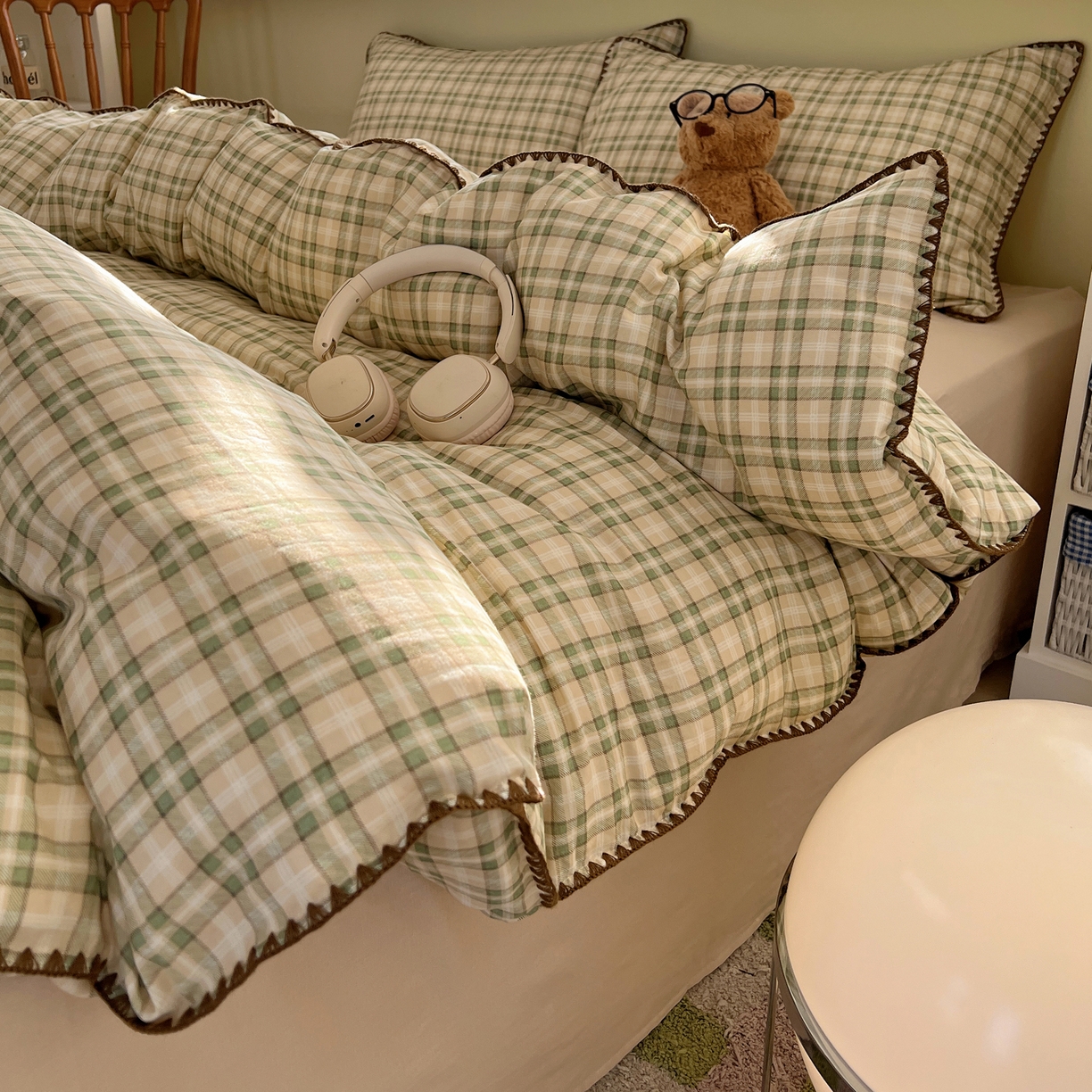 91家纺网 家纺一手货源 找家纺 （总）典曼家纺 2026新款全棉纯棉有氧双层纱贝壳边四件套