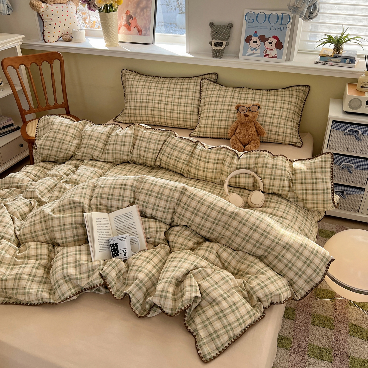 91家纺网 家纺一手货源 找家纺 （总）典曼家纺 2026新款全棉纯棉有氧双层纱贝壳边四件套