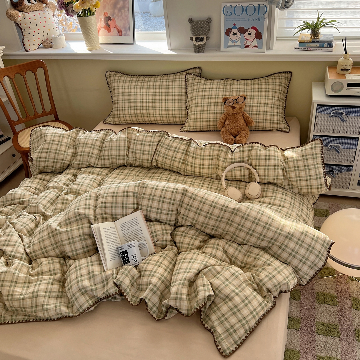 91家纺网 家纺一手货源 找家纺 （总）典曼家纺 2026新款全棉纯棉有氧双层纱贝壳边四件套