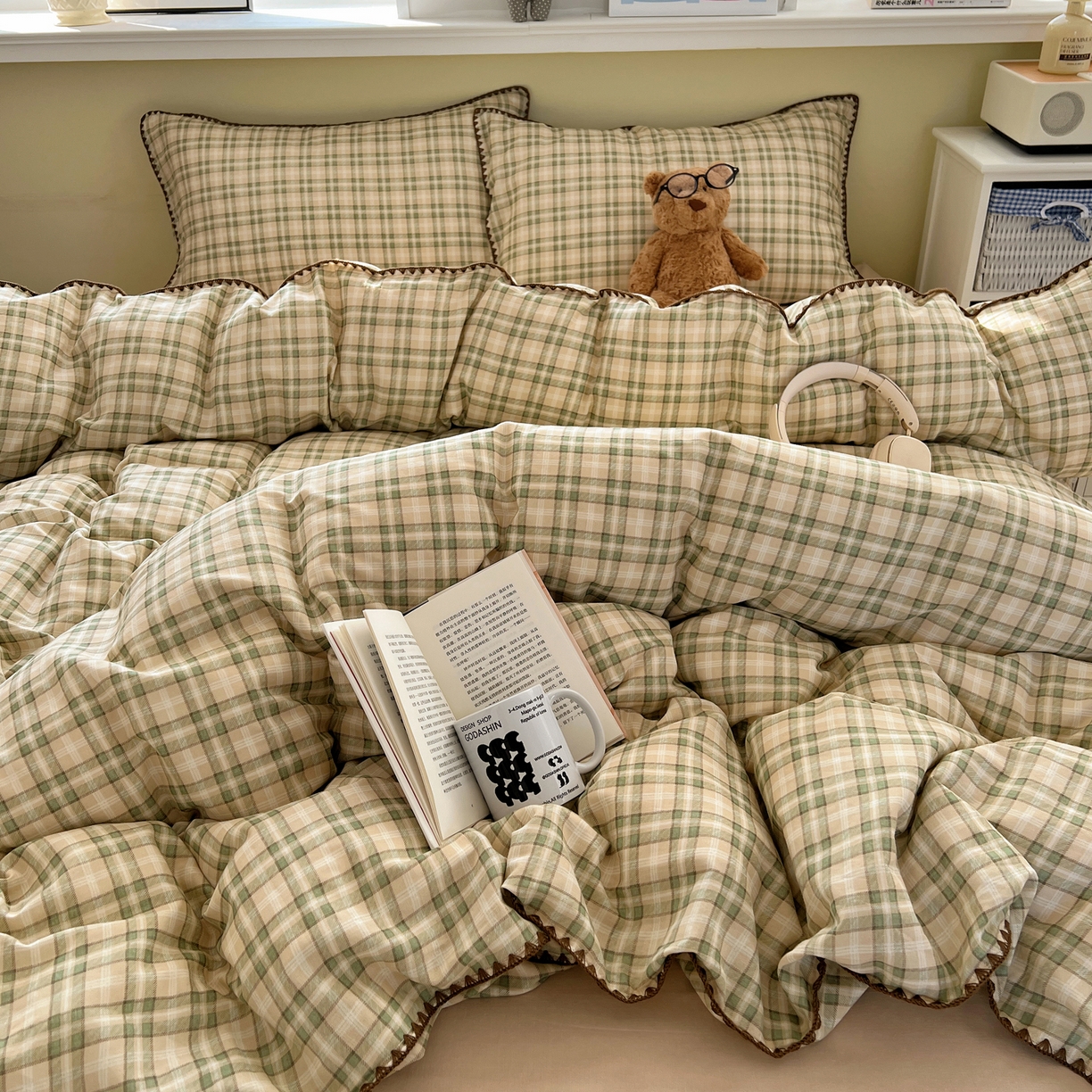 91家纺网 家纺一手货源 找家纺 （总）典曼家纺 2026新款全棉纯棉有氧双层纱贝壳边四件套