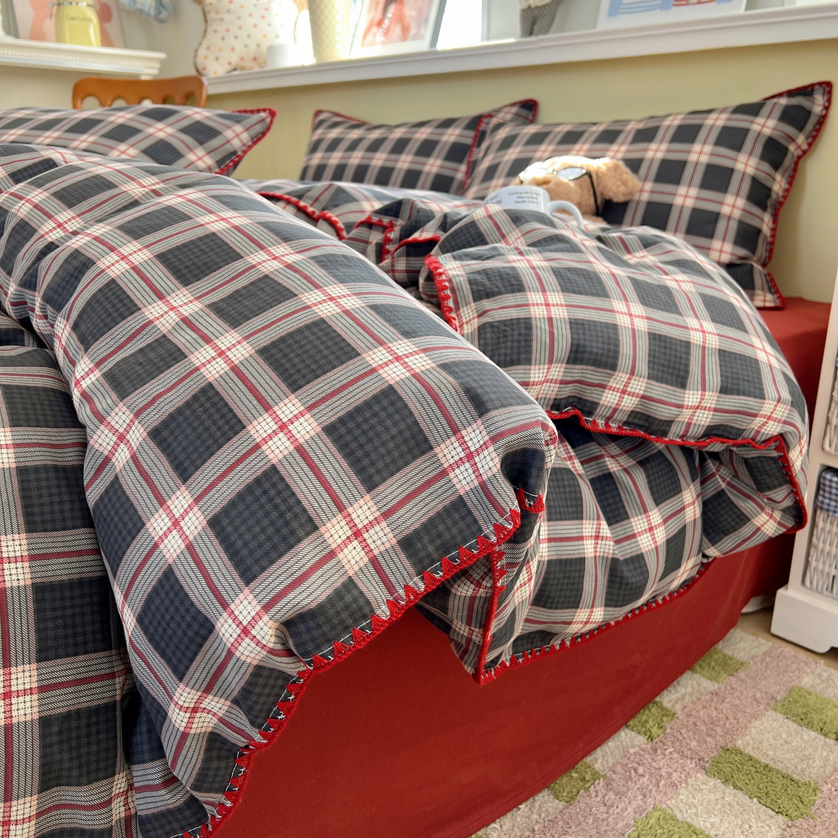 91家纺网 家纺一手货源 找家纺 （总）典曼家纺 2026新款全棉纯棉有氧双层纱贝壳边四件套