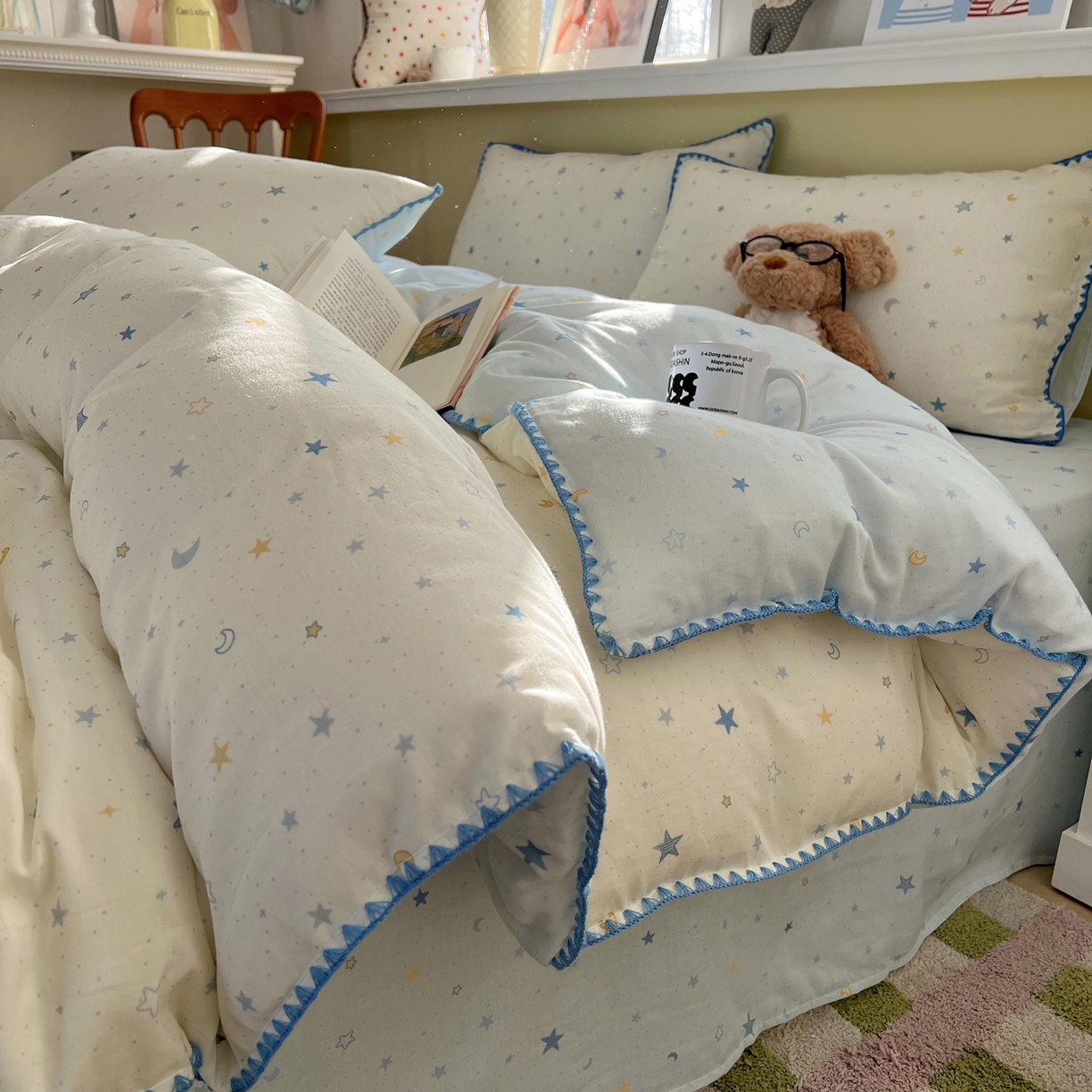 91家纺网 家纺一手货源 找家纺 （总）典曼家纺 2026新款全棉纯棉有氧双层纱贝壳边四件套