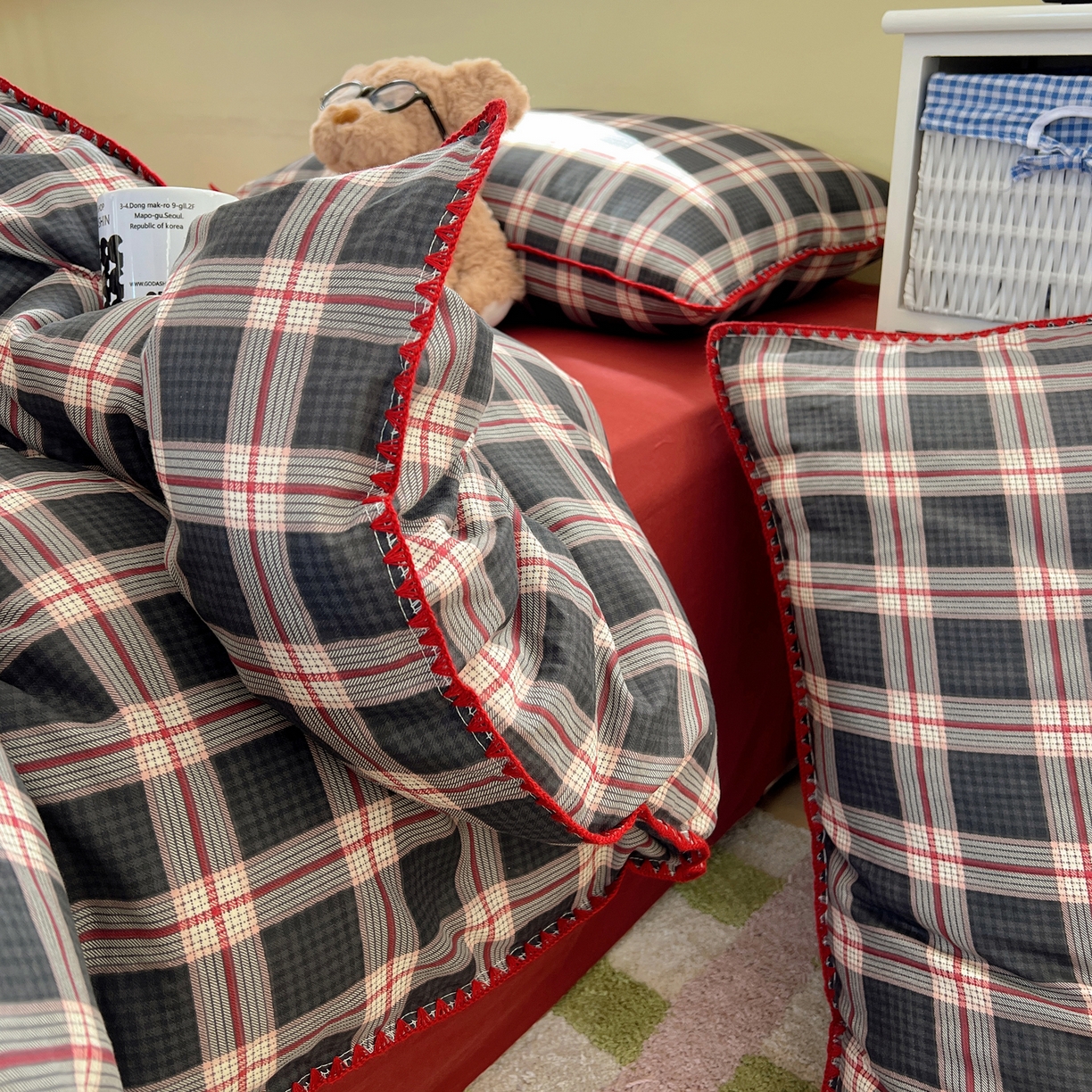 91家纺网 家纺一手货源 找家纺 典曼家纺 2026新款全棉纯棉有氧双层纱贝壳边四件套 贝壳边伯拉德