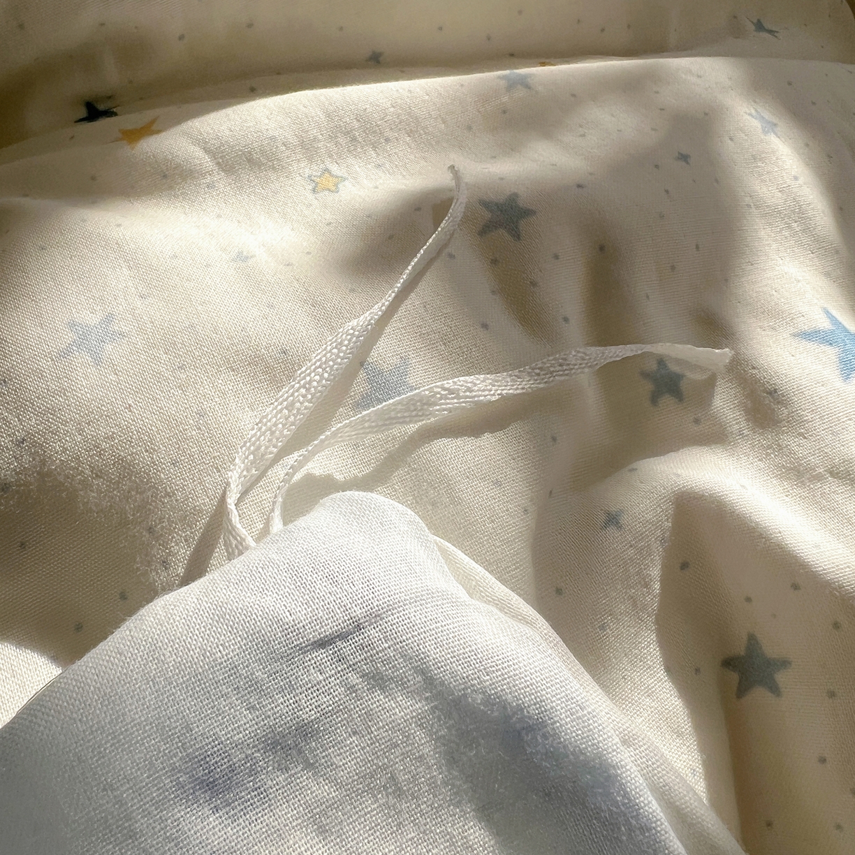 91家纺网 家纺一手货源 找家纺 典曼家纺 2026新款全棉纯棉有氧双层纱贝壳边四件套 贝壳边星月