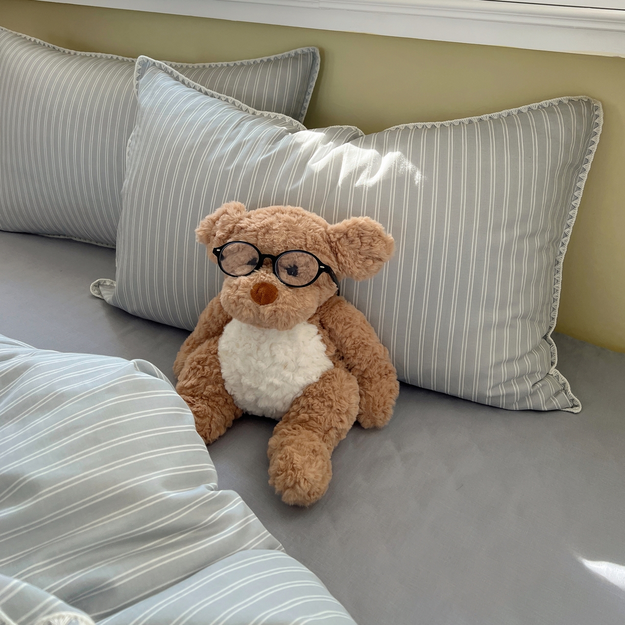 91家纺网 家纺一手货源 找家纺 典曼家纺 2026新款全棉纯棉有氧双层纱贝壳边四件套 贝壳边休闲条纹