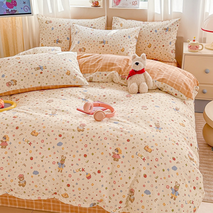 91家纺网 家纺一手货源 找家纺 典曼家纺 2026新款全棉印花四件套-系列二 都市熊仔