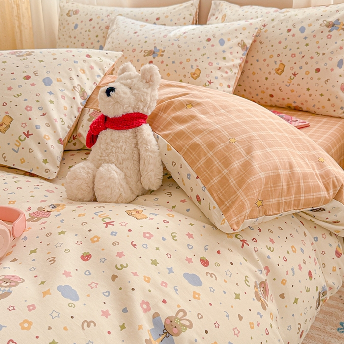 91家纺网 家纺一手货源 找家纺 典曼家纺 2026新款全棉印花四件套-系列二 都市熊仔