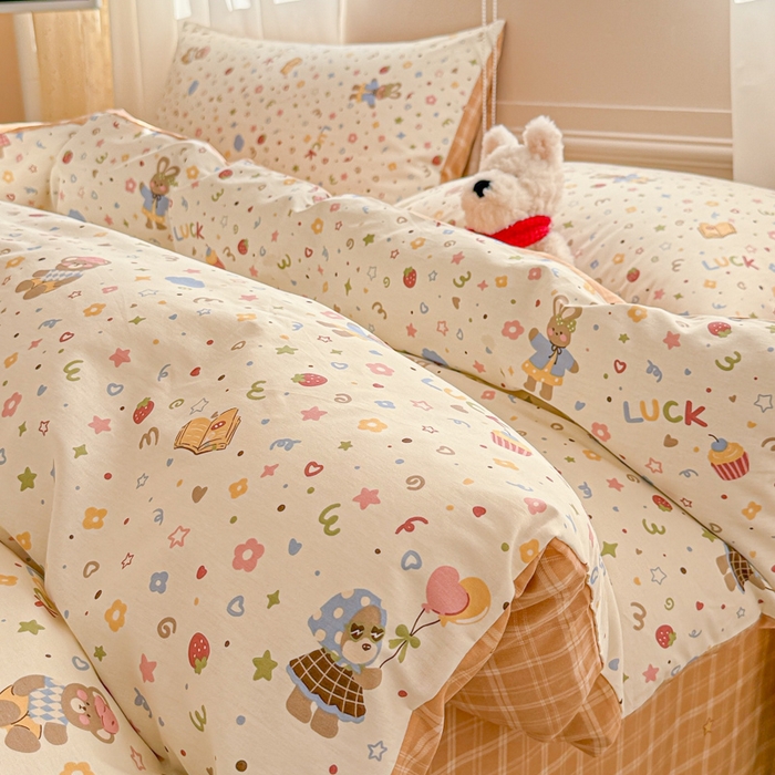 91家纺网 家纺一手货源 找家纺 典曼家纺 2026新款全棉印花四件套-系列二 都市熊仔