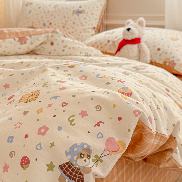 91家纺网 家纺一手货源 找家纺 典曼家纺 2026新款全棉印花四件套-系列二 都市熊仔