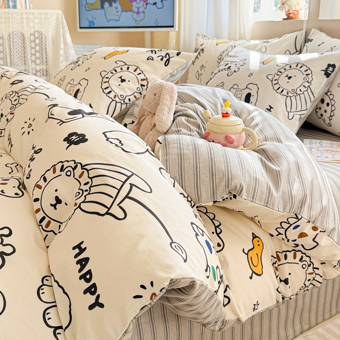 91家纺网 家纺一手货源 找家纺 典曼家纺 2026新款全棉印花四件套-系列二 欢乐谷