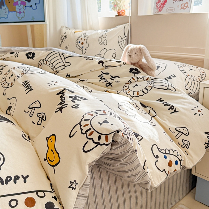 91家纺网 家纺一手货源 找家纺 典曼家纺 2026新款全棉印花四件套-系列二 欢乐谷