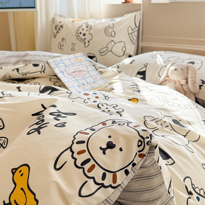 91家纺网 家纺一手货源 找家纺 典曼家纺 2026新款全棉印花四件套-系列二 欢乐谷