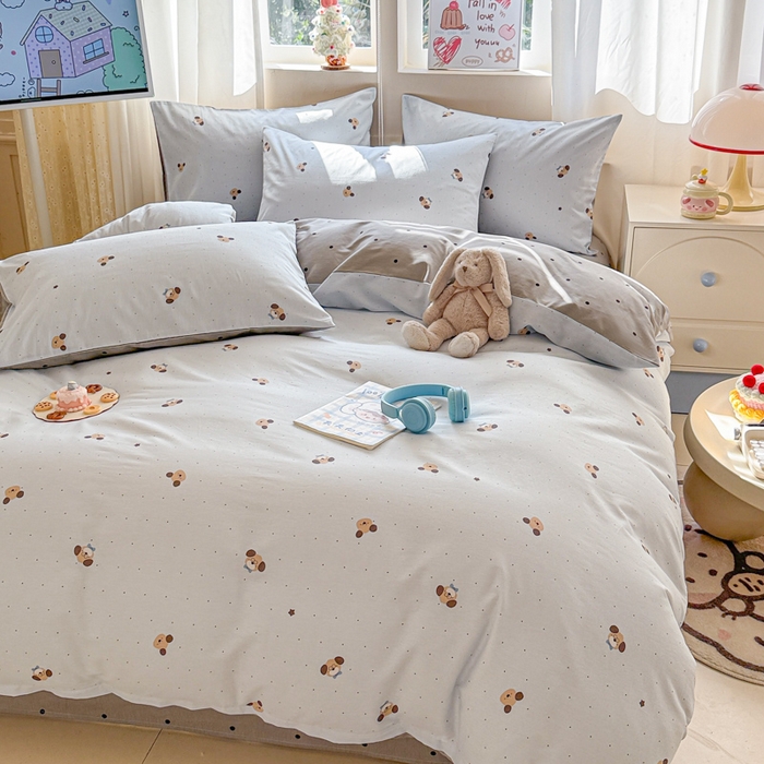 91家纺网 家纺一手货源 找家纺 典曼家纺 2026新款全棉印花四件套-系列二 机灵小汪