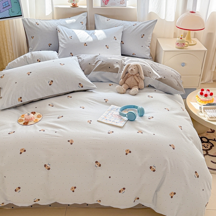 91家纺网 家纺一手货源 找家纺 典曼家纺 2026新款全棉印花四件套-系列二 机灵小汪