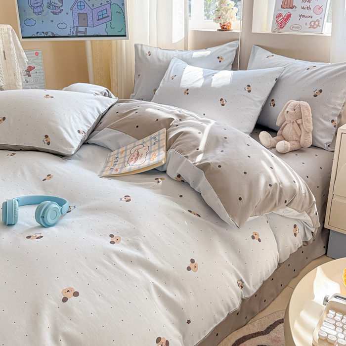 91家纺网 家纺一手货源 找家纺 典曼家纺 2026新款全棉印花四件套-系列二 机灵小汪