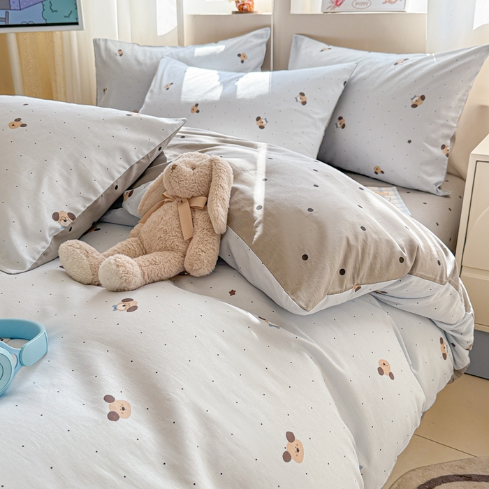 91家纺网 家纺一手货源 找家纺 典曼家纺 2026新款全棉印花四件套-系列二 机灵小汪