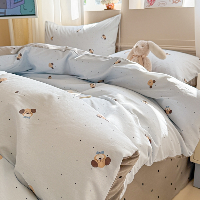 91家纺网 家纺一手货源 找家纺 典曼家纺 2026新款全棉印花四件套-系列二 机灵小汪