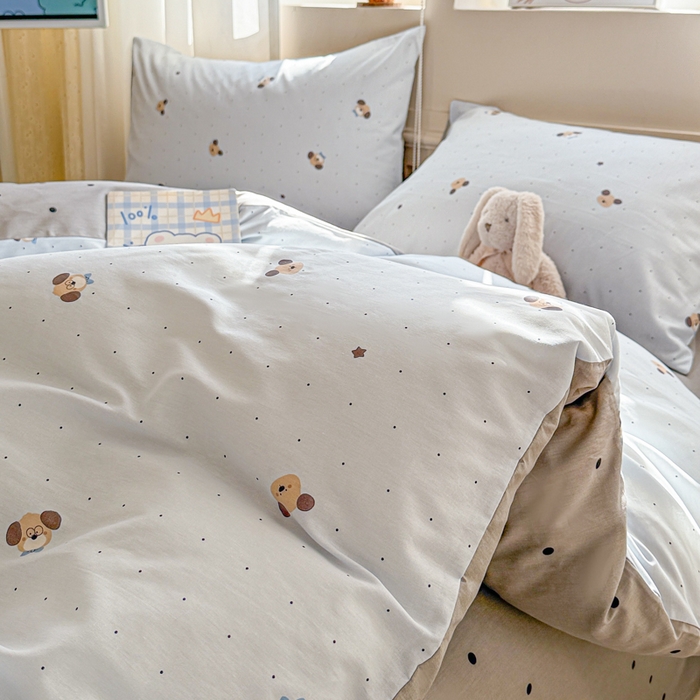 91家纺网 家纺一手货源 找家纺 典曼家纺 2026新款全棉印花四件套-系列二 机灵小汪