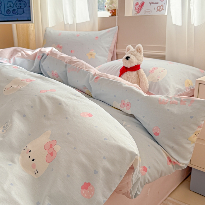 91家纺网 家纺一手货源 找家纺 典曼家纺 2026新款全棉印花四件套-系列二 奶油凯蒂兰