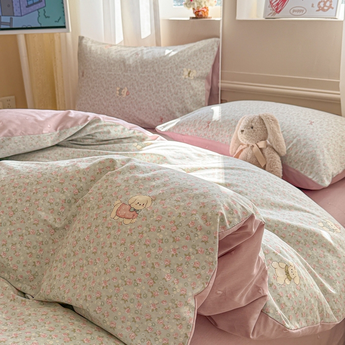 91家纺网 家纺一手货源 找家纺 典曼家纺 2026新款全棉印花四件套-系列二 秋日花园