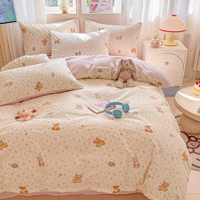 91家纺网 家纺一手货源 找家纺 典曼家纺 2026新款全棉印花四件套-系列二 软糖萌宠