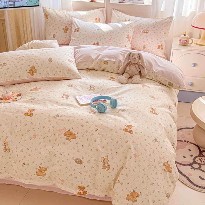 91家纺网 家纺一手货源 找家纺 典曼家纺 2026新款全棉印花四件套-系列二 软糖萌宠