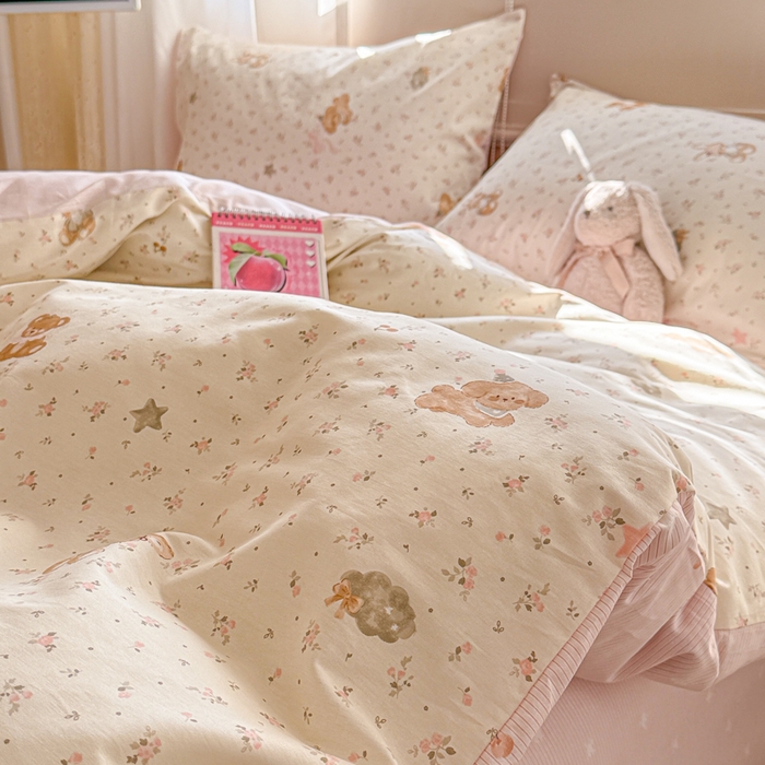 91家纺网 家纺一手货源 找家纺 典曼家纺 2026新款全棉印花四件套-系列二 软糖萌宠