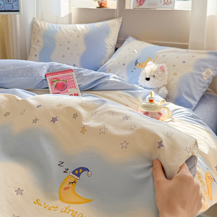 91家纺网 家纺一手货源 找家纺 典曼家纺 2026新款全棉印花四件套-系列二 星辰入梦