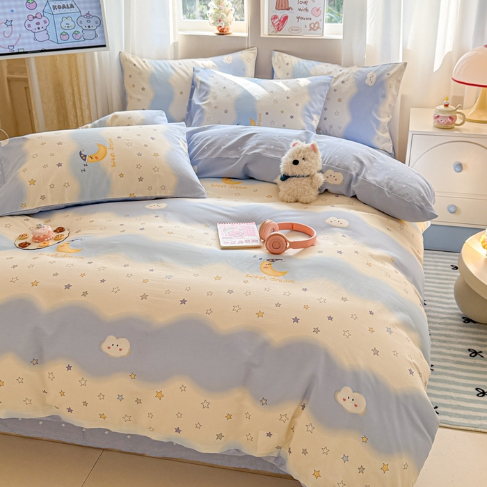 91家纺网 家纺一手货源 找家纺 典曼家纺 2026新款全棉印花四件套-系列二 星辰入梦