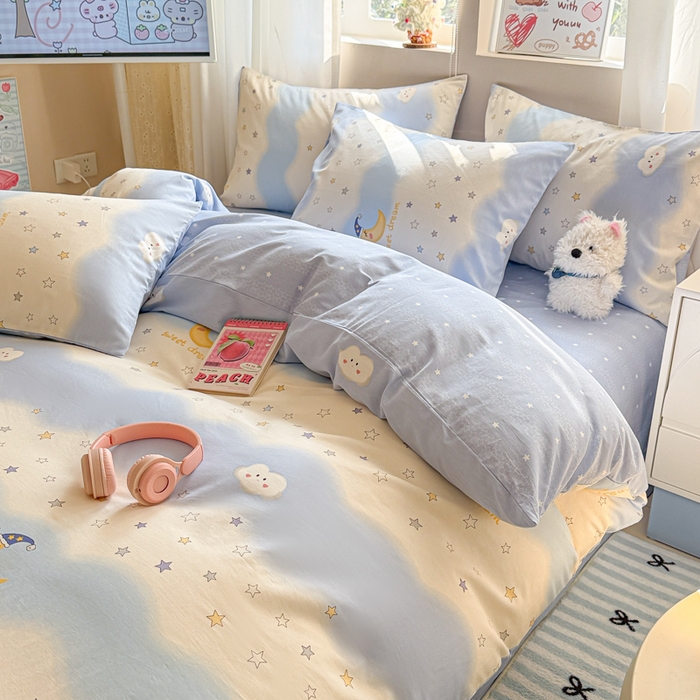 91家纺网 家纺一手货源 找家纺 典曼家纺 2026新款全棉印花四件套-系列二 星辰入梦