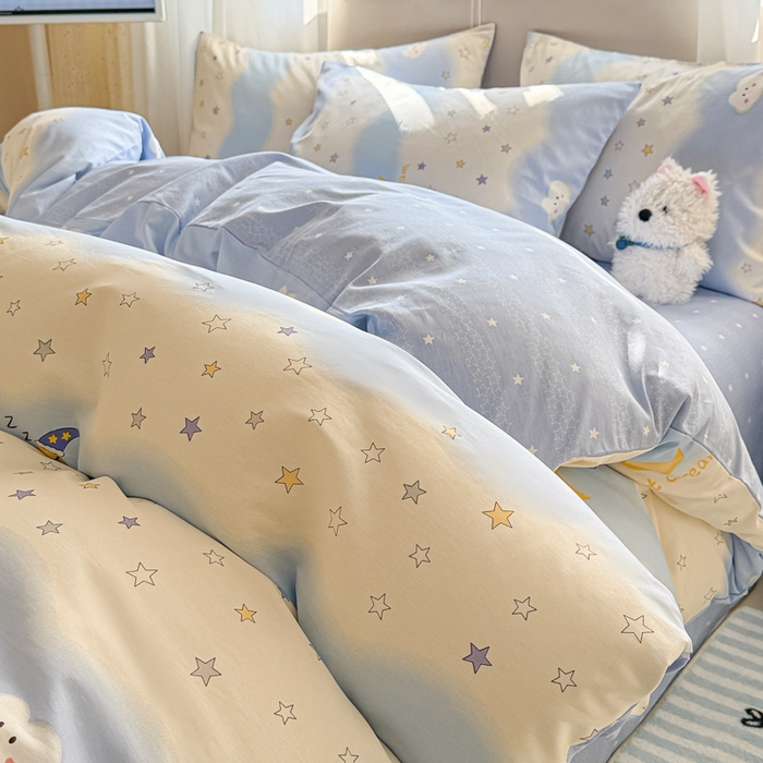 91家纺网 家纺一手货源 找家纺 典曼家纺 2026新款全棉印花四件套-系列二 星辰入梦