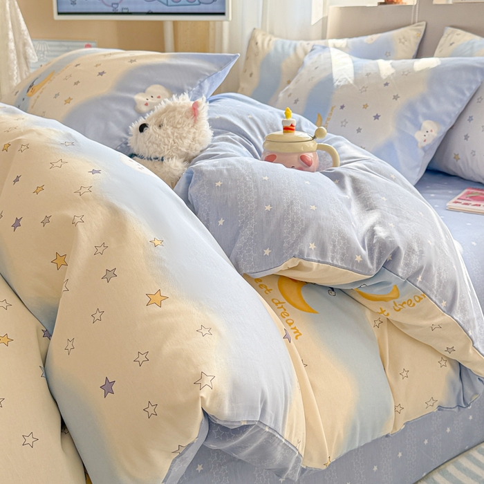 91家纺网 家纺一手货源 找家纺 典曼家纺 2026新款全棉印花四件套-系列二 星辰入梦