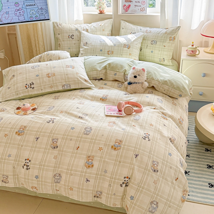 91家纺网 家纺一手货源 找家纺 典曼家纺 2026新款全棉印花四件套-系列二 星梦伙伴