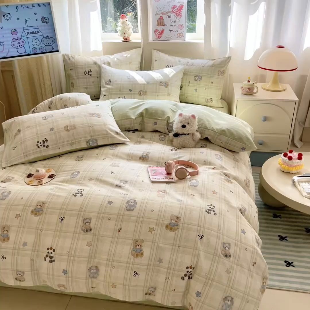 91家纺网 家纺一手货源 找家纺 典曼家纺 2026新款全棉印花四件套-系列二 星梦伙伴