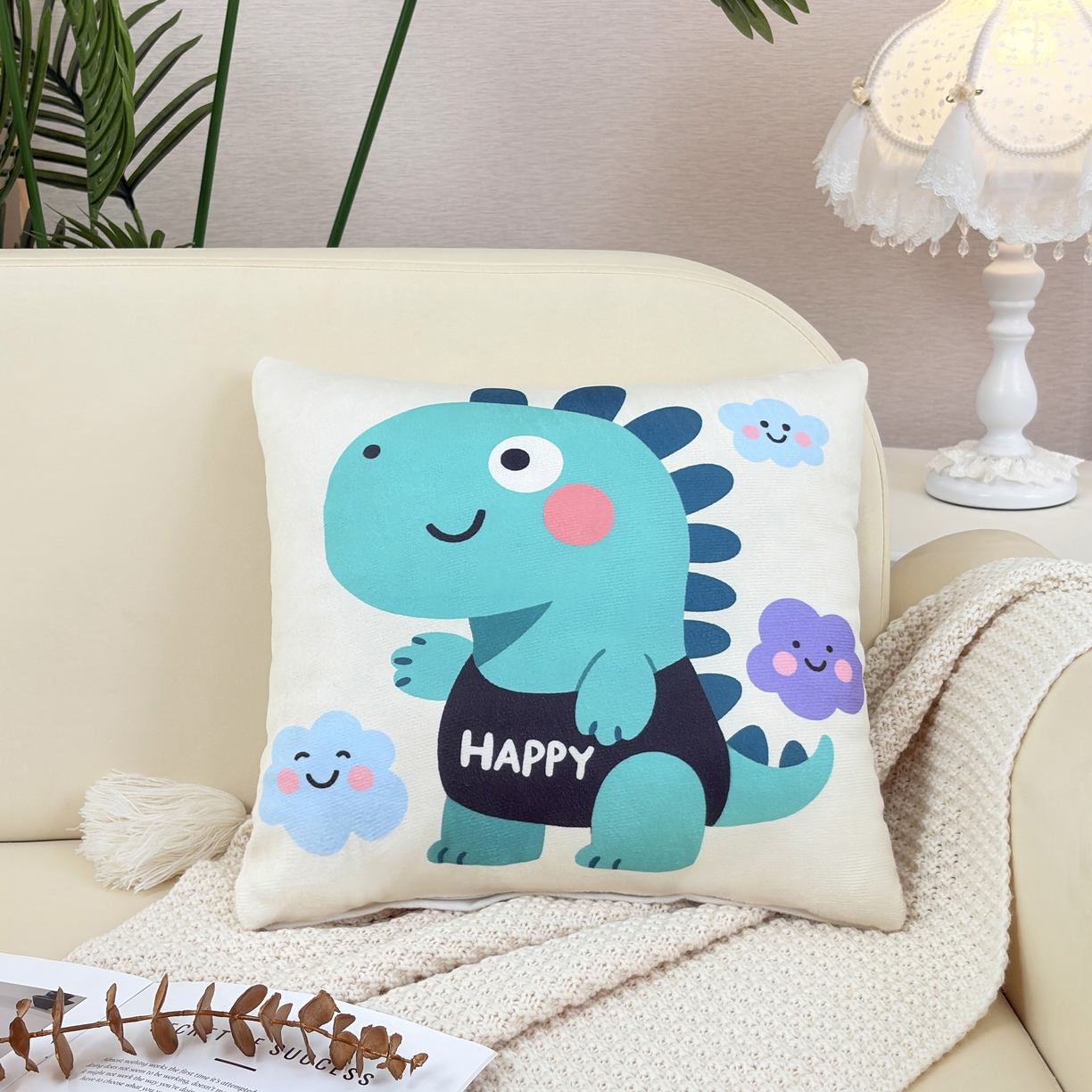 晟利凯枕芯 2026新款卡通萌趣抱枕枕头枕芯 怪咖恐龙