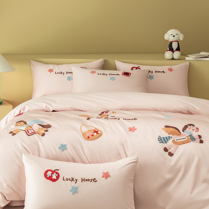 91家纺网 家纺一手货源 找家纺 （总）618家纺 2026新款A类100支全棉纯棉毛巾绣四件套-马上有钱