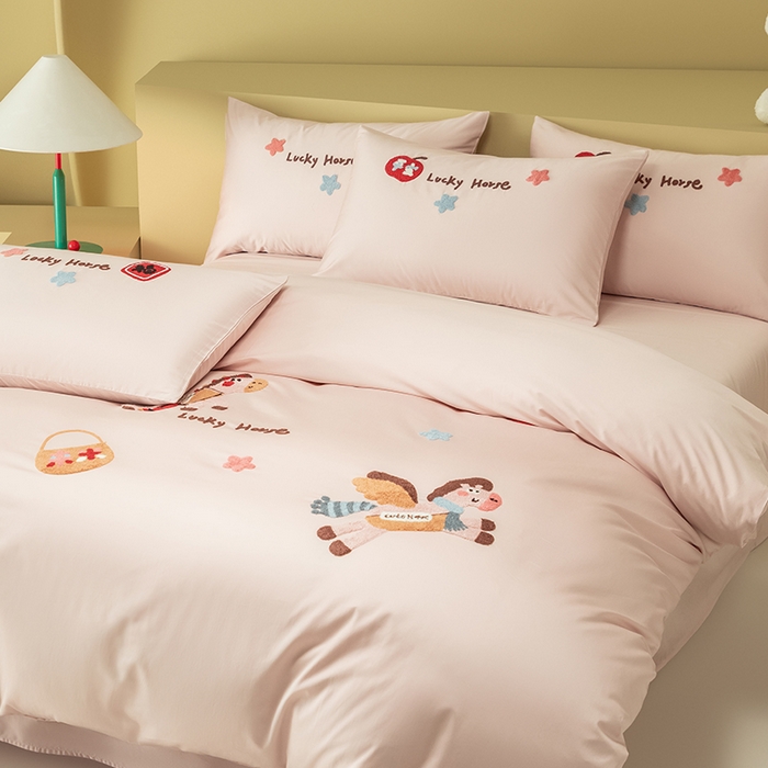 91家纺网 家纺一手货源 找家纺 （总）618家纺 2026新款A类100支全棉纯棉毛巾绣四件套-马上有钱