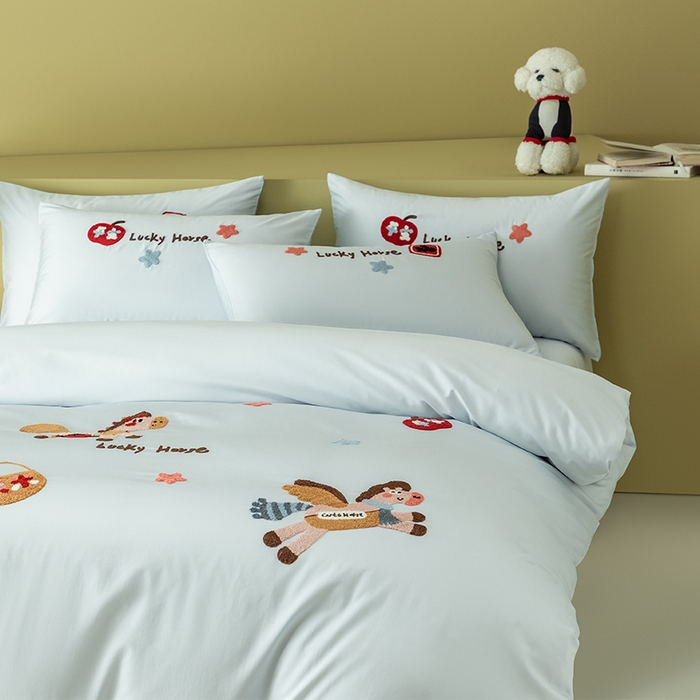 91家纺网 家纺一手货源 找家纺 618家纺 2026新款A类100支全棉纯棉毛巾绣四件套-马上有钱 马上有钱-蓝