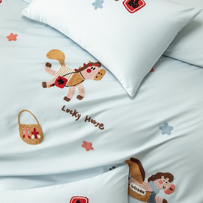 91家纺网 家纺一手货源 找家纺 618家纺 2026新款A类100支全棉纯棉毛巾绣四件套-马上有钱 马上有钱-蓝