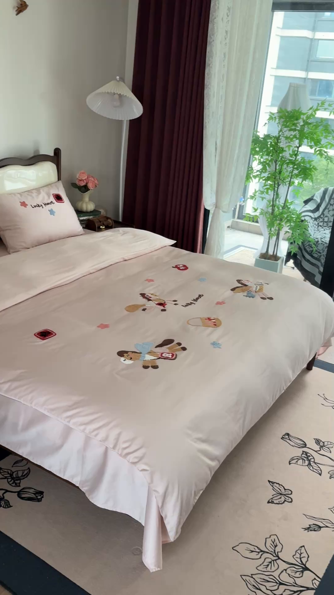 91家纺网 家纺一手货源 找家纺 618家纺 2026新款A类100支全棉纯棉毛巾绣四件套-马上有钱 马上有钱-粉